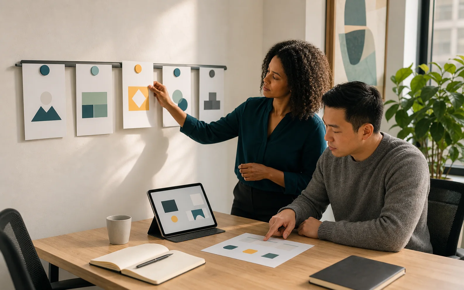 A customer success manager and customer administrator reviewing onboarding milestones and the next product task.